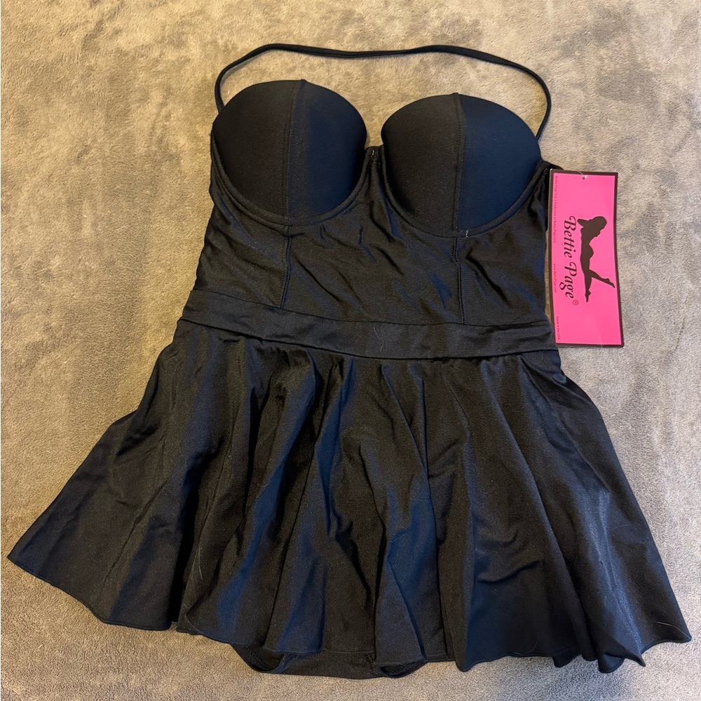 Bettie Page Black Strapless Dress